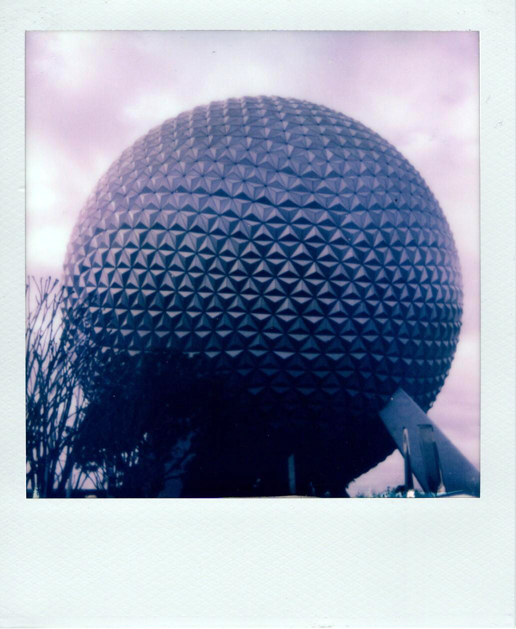 Spaceship Earth at Epcot, January 2024. <br>Polaroid Now, i-Type film.