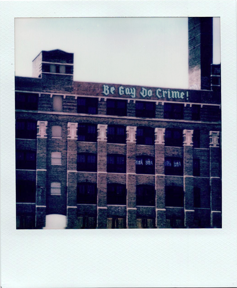 Graffiti somewhere near Union Station in Chicago, Illinois.<br>Polaroid Spirit 600, 600 film 